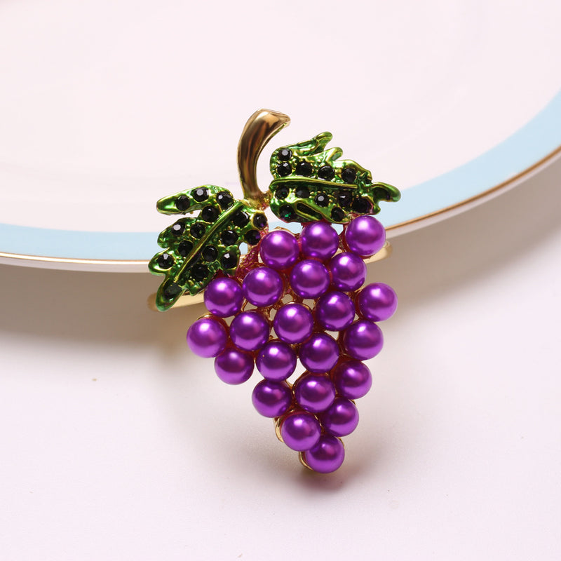 Lot de 12 ronds de serviette en forme de raisin et de fruits artificiels pour fête hawaïenne Luau