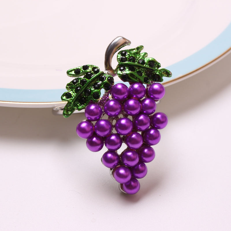 Lot de 12 ronds de serviette en forme de raisin et de fruits artificiels pour fête hawaïenne Luau