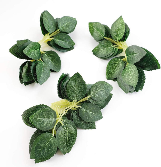 Bulk 100Pcs Silk Greenery Fake Rose Flower Leaves for DIY Wedding Bouquets Bridal Shower Centerpieces  Wholesale