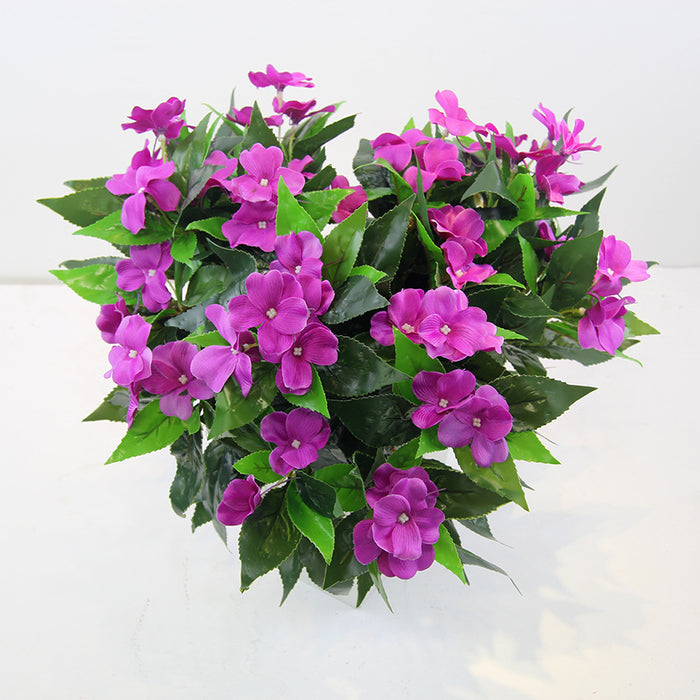 Bulk 10Pcs 16" Impatiens Bush UV Resistant Artificial Flowers for Outdoors Wholesale
