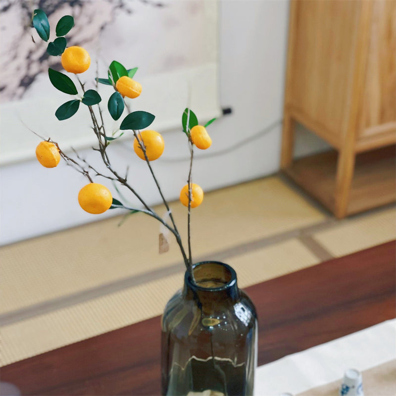 Tiges de mandarine exclusives en vrac de 31 po, branches de citron, branches de fruits artificiels, vente en gros 