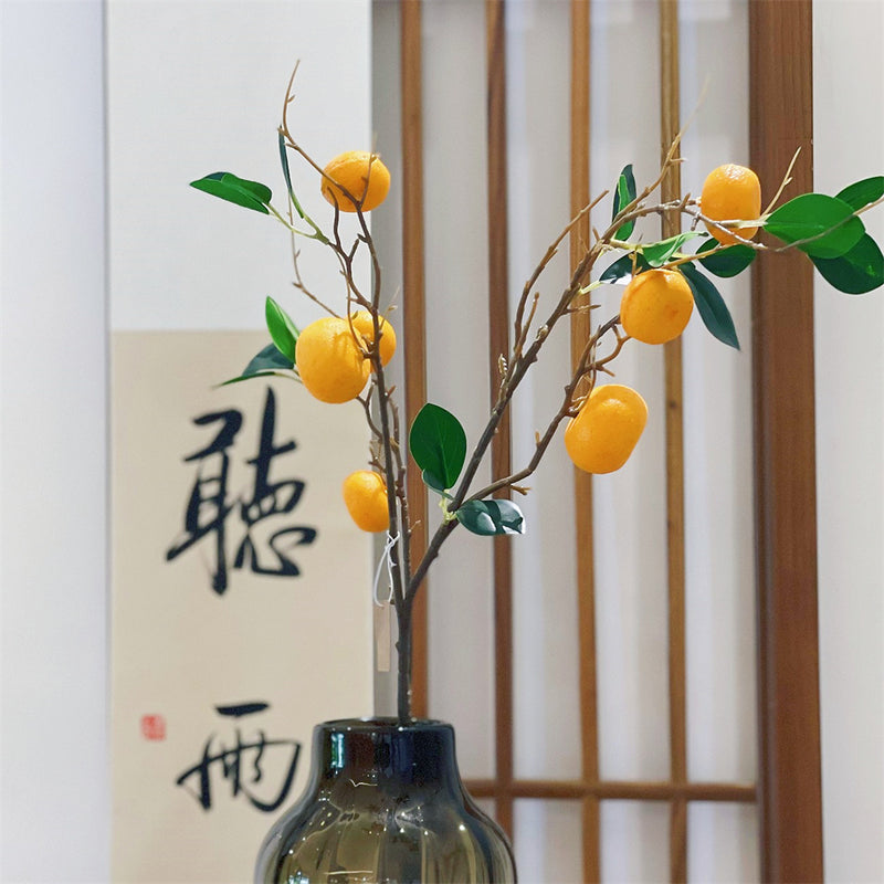 Tiges de mandarine exclusives en vrac de 31 po, branches de citron, branches de fruits artificiels, vente en gros 