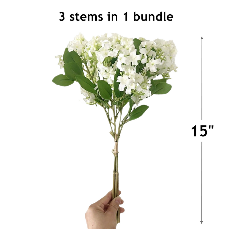 Bouquet de tiges de lilas artificielles en vrac, 3 pièces, fleurs en soie pour bricolage, vente en gros