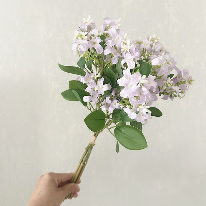 Bulk 3Pcs Artificial Lilac Stems Bouquet Silk Floral for DIY Crafts Wholesale