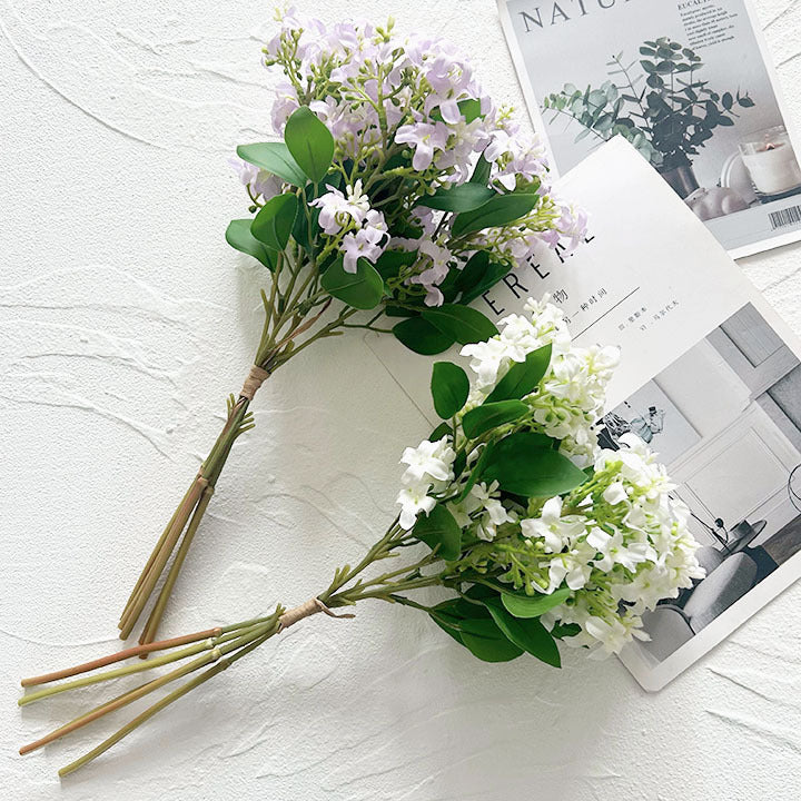 Bouquet de tiges de lilas artificielles en vrac, 3 pièces, fleurs en soie pour bricolage, vente en gros