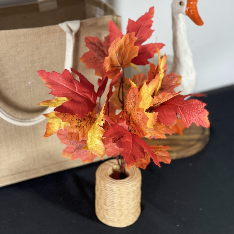 Bulk Maple Fall Leaves Bush Artificial Silk Flowers Fall Decorations Wholesale