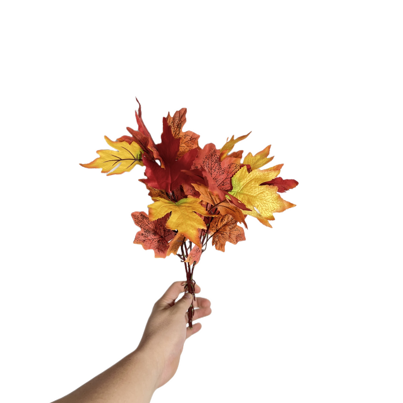Bulk Maple Fall Leaves Bush Artificial Silk Flowers Fall Decorations Wholesale