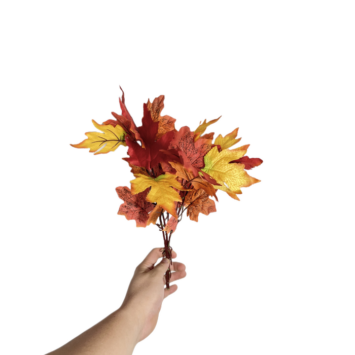 Arce a granel, hojas de otoño, arbusto, flores de seda artificiales, decoraciones de otoño, venta al por mayor 