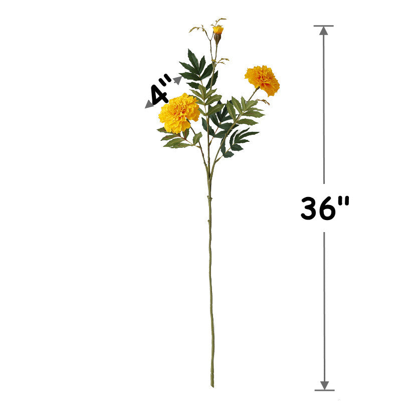 Fleurs de souci artificielles en vrac de 36 pouces de long, décoration florale d'automne en gros