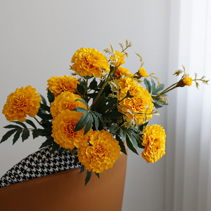 Bulk 36" Long Artificial Marigold Flowers Fall Floral Decoration Wholesale