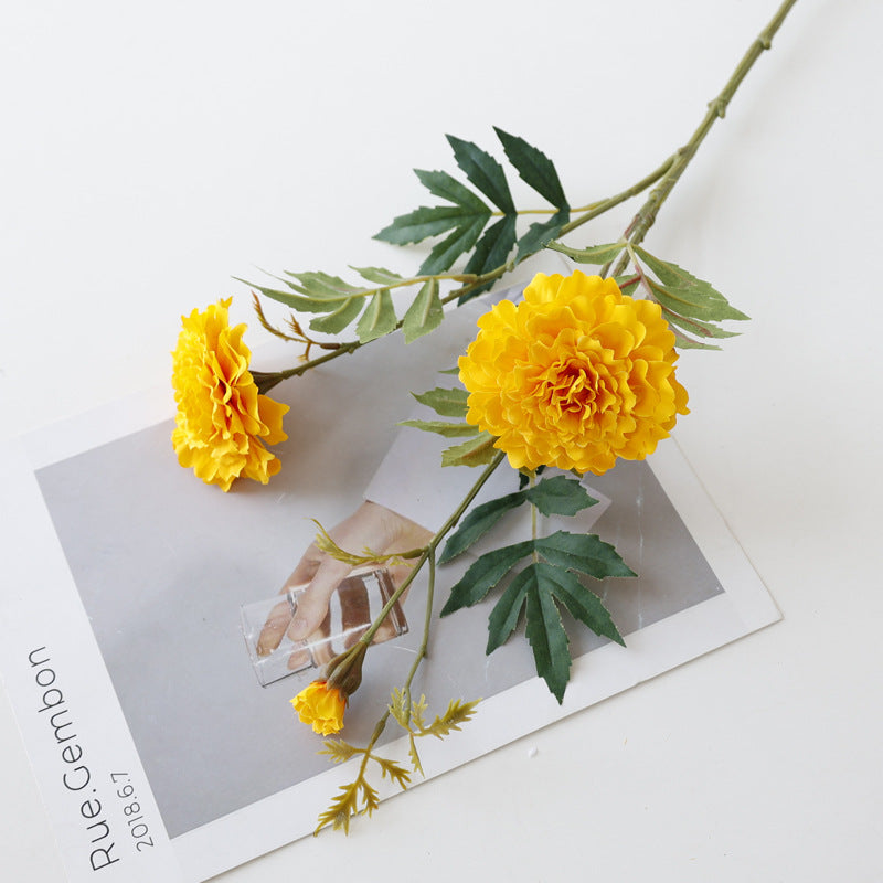 Fleurs de souci artificielles en vrac de 36 pouces de long, décoration florale d'automne en gros