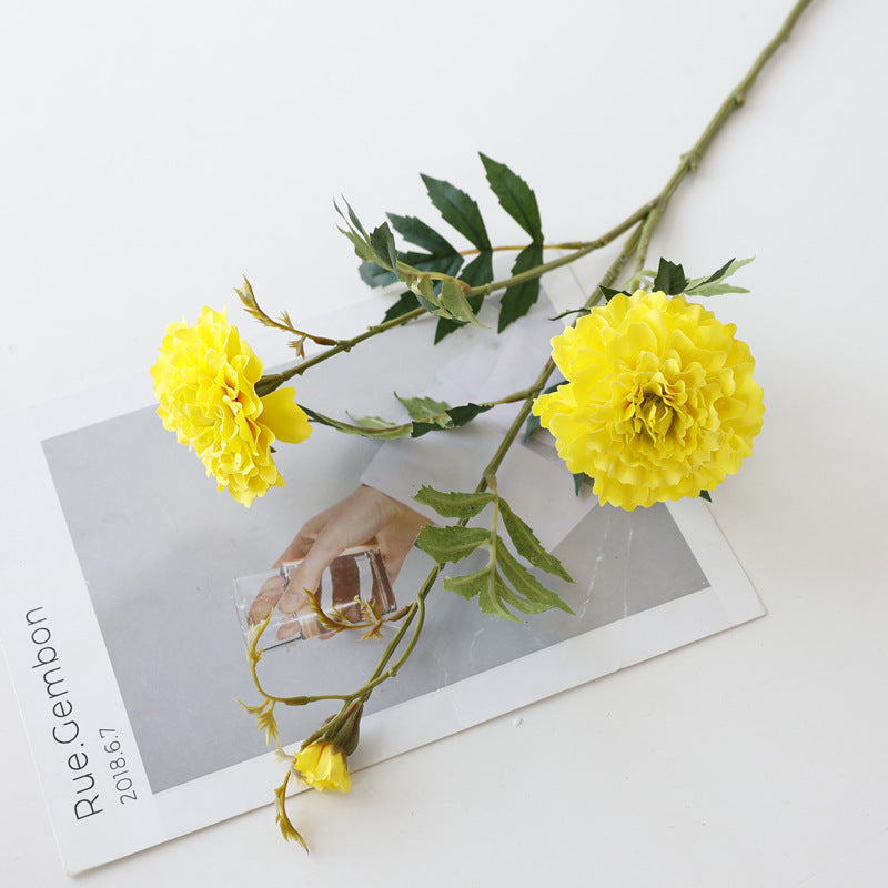 Fleurs de souci artificielles en vrac de 36 pouces de long, décoration florale d'automne en gros