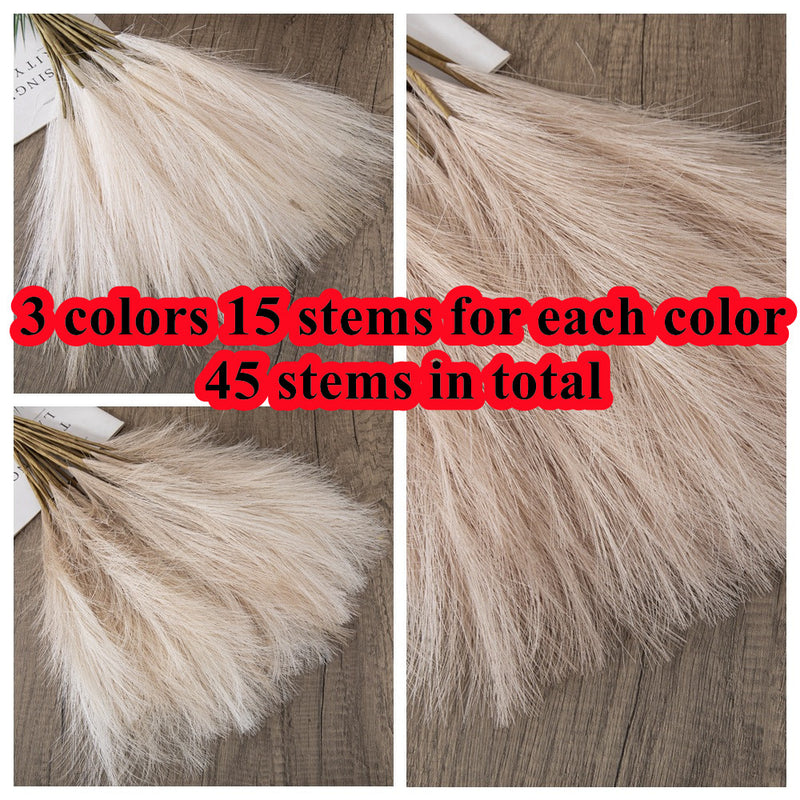 Bulk 45pcs 17.7" Fall Pampas Bouquet Stems Cream Fall Decoration Wholesale