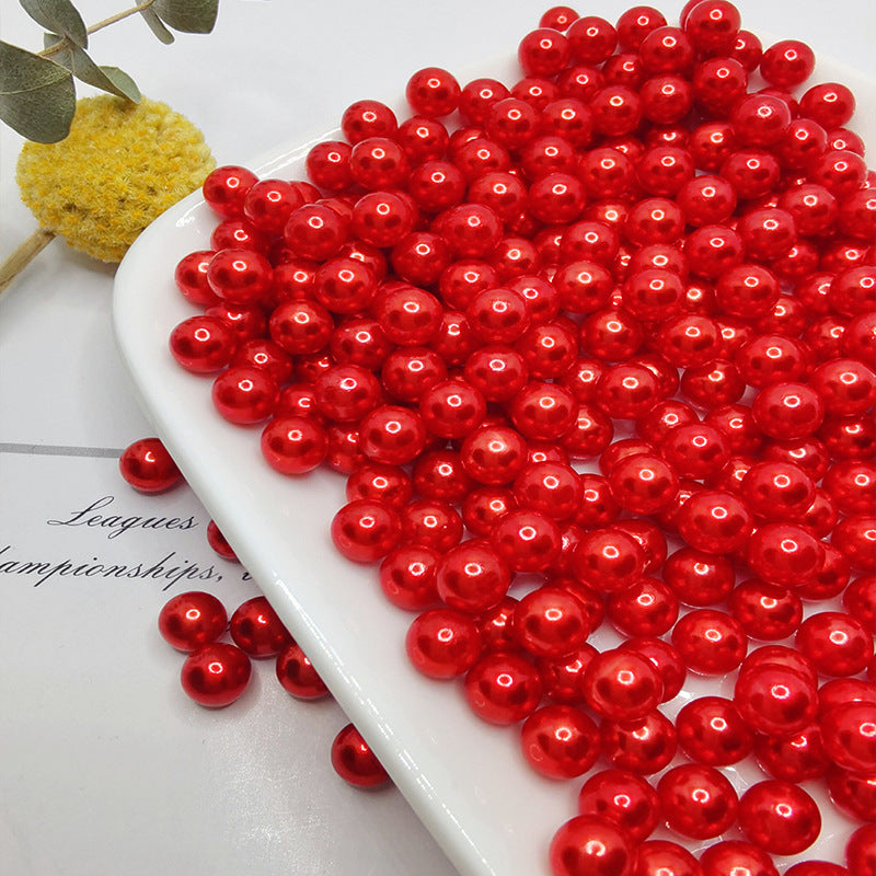 Lot de 150 perles artificielles en vrac de 8 mm pour remplissage de vase, artisanat, perles sans trous pour table de mariage, fête