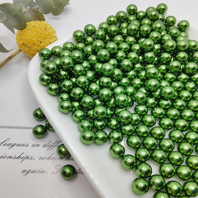 Lot de 150 perles artificielles en vrac de 8 mm pour remplissage de vase, artisanat, perles sans trous pour table de mariage, fête