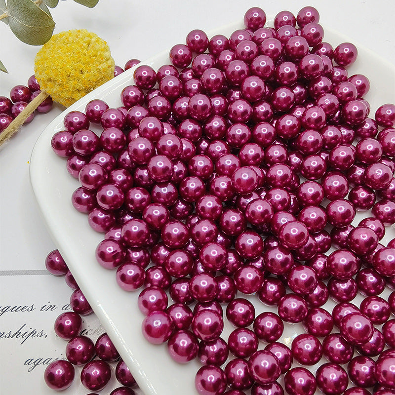 Lot de 150 perles artificielles en vrac de 8 mm pour remplissage de vase, artisanat, perles sans trous pour table de mariage, fête