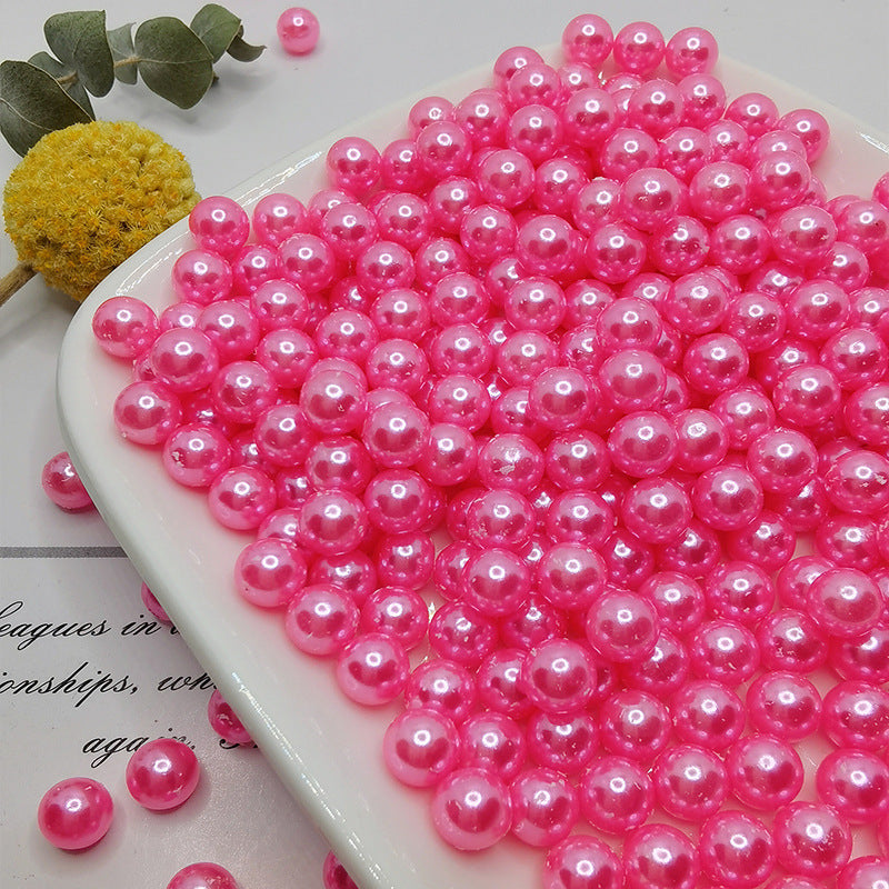 Lot de 150 perles artificielles en vrac de 8 mm pour remplissage de vase, artisanat, perles sans trous pour table de mariage, fête