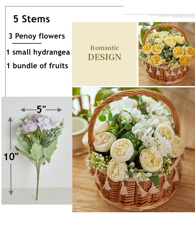 Bulk 10" Small Artificial Peony Bush for Wedding Faux Peony Arrangement Wholesale