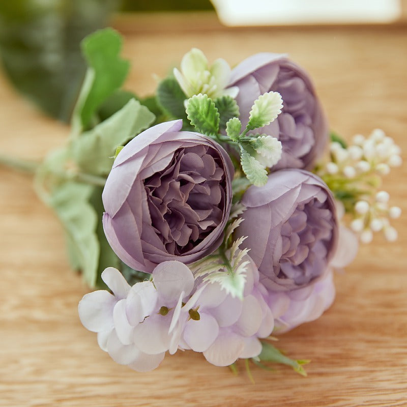 Bulk 10" Small Artificial Peony Bush for Wedding Faux Peony Arrangement Wholesale