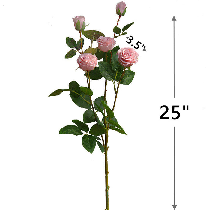 Bulk Luxury Rose Branches with Greenery Leaves Silk Floral Artificial Rose Arrangement Wholesale