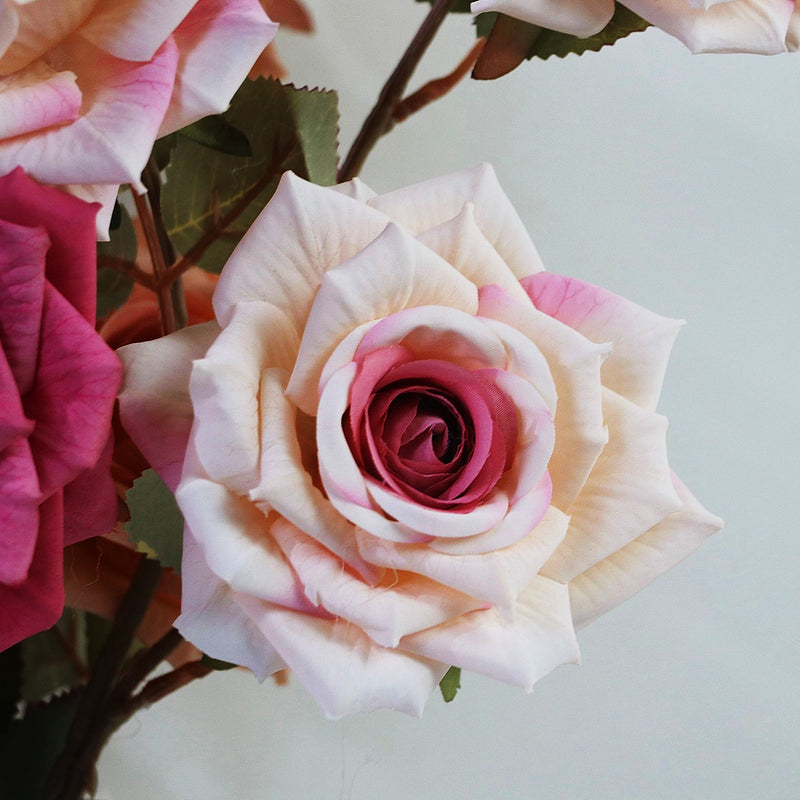 Bulk 3 Rose Heads Stems Spray Artificial Rose Arrangements Wholesale