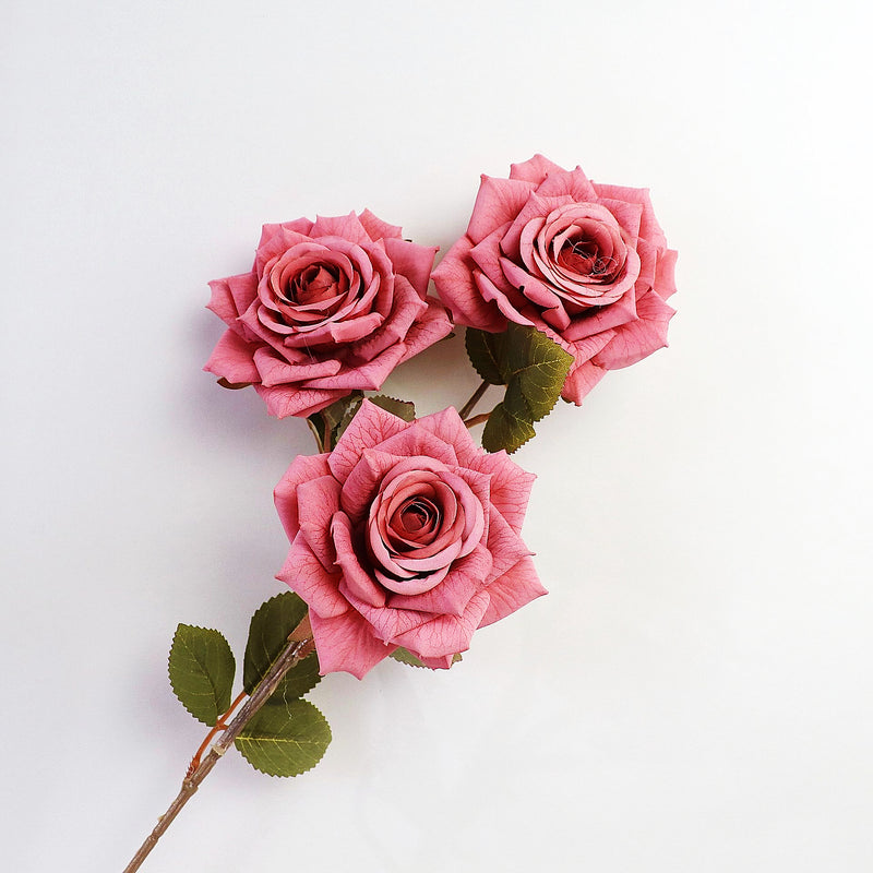 Bulk 3 Rose Heads Stems Spray Artificial Rose Arrangements Wholesale