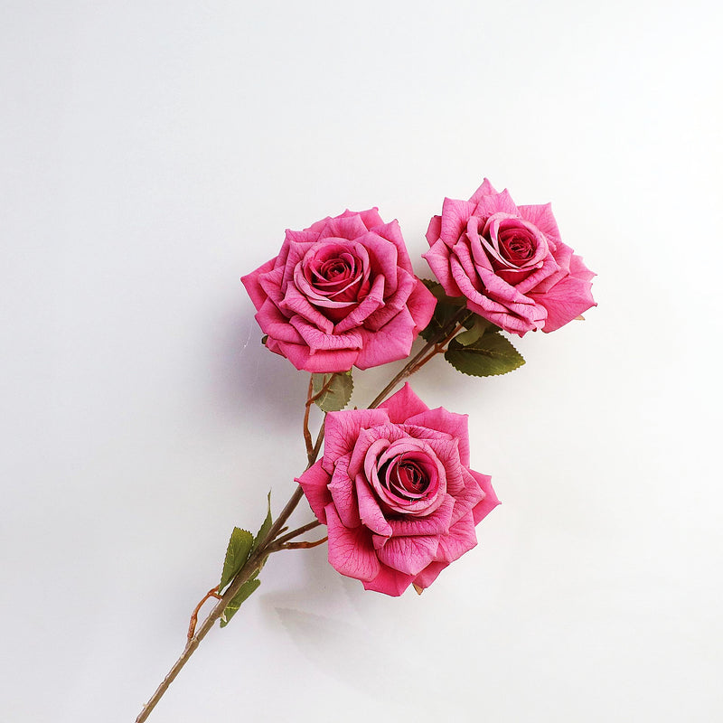 Bulk 3 Rose Heads Stems Spray Artificial Rose Arrangements Wholesale