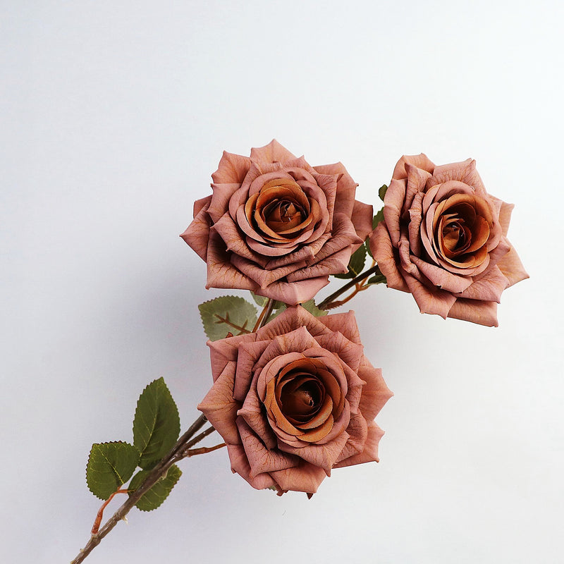 Bulk 3 Rose Heads Stems Spray Artificial Rose Arrangements Wholesale