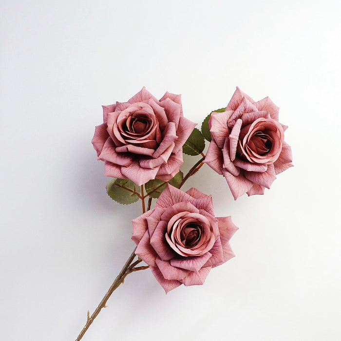 Bulk 3 Rose Heads Stems Spray Artificial Rose Arrangements Wholesale