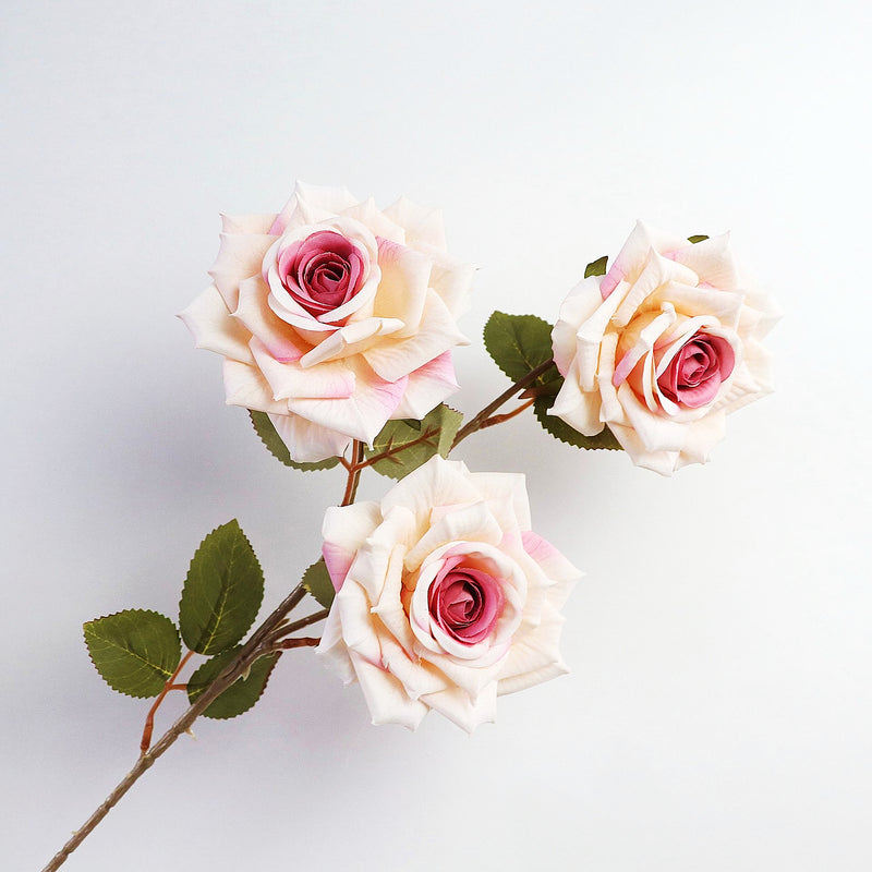Bulk 3 Rose Heads Stems Spray Artificial Rose Arrangements Wholesale