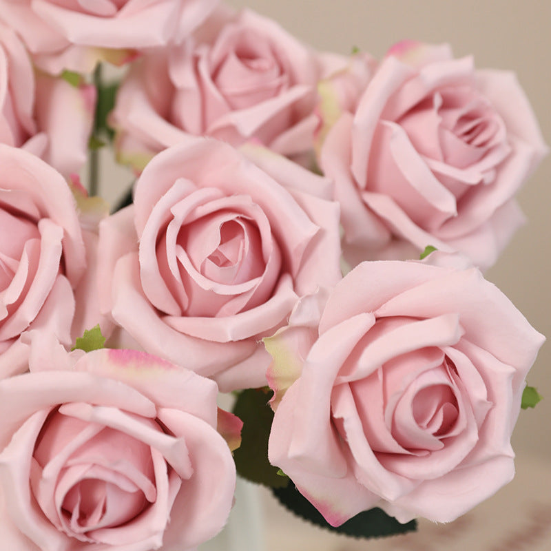 Bulk 16.5" Artificial Rose Bouquet Bush - Realistic Faux Flowers for Floral Arrangements, Home Decor, Wedding Centerpieces & DIY Crafts Wholesale