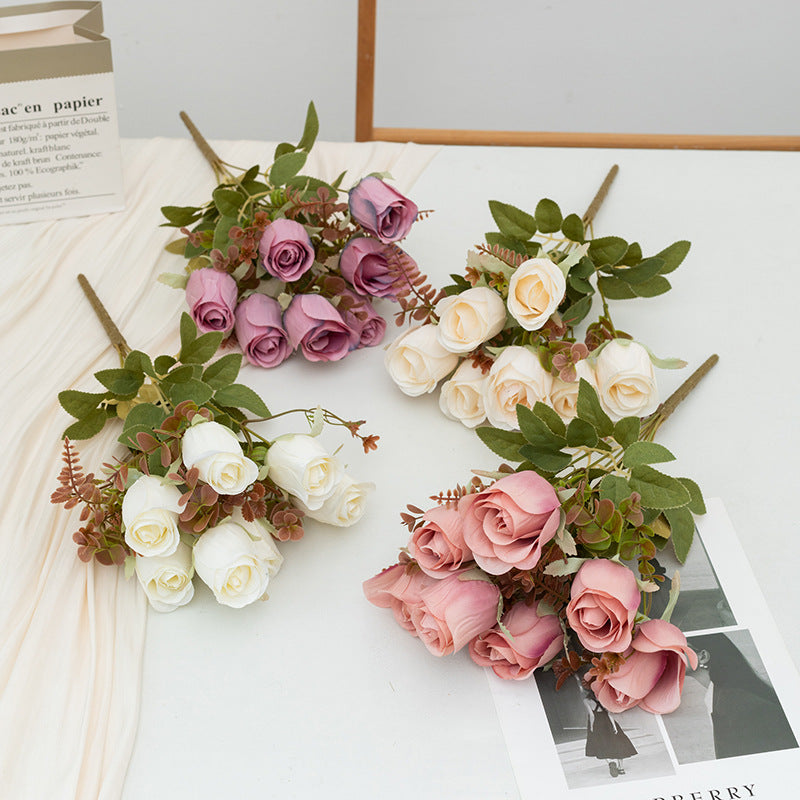 Bulk Artificial Rose Bush Rose Buds Artificial Flowers Wholesale