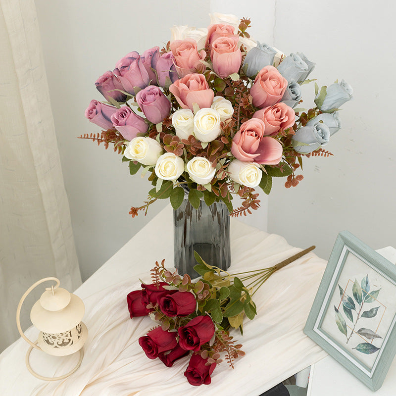 Bulk Artificial Rose Bush Rose Buds Artificial Flowers Wholesale