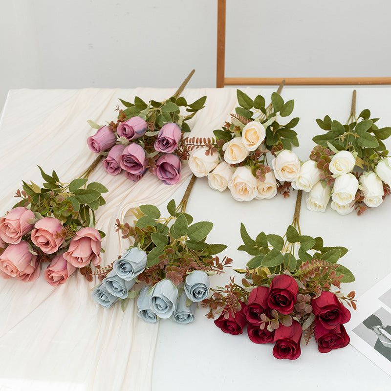 Bulk Artificial Rose Bush Rose Buds Artificial Flowers Wholesale