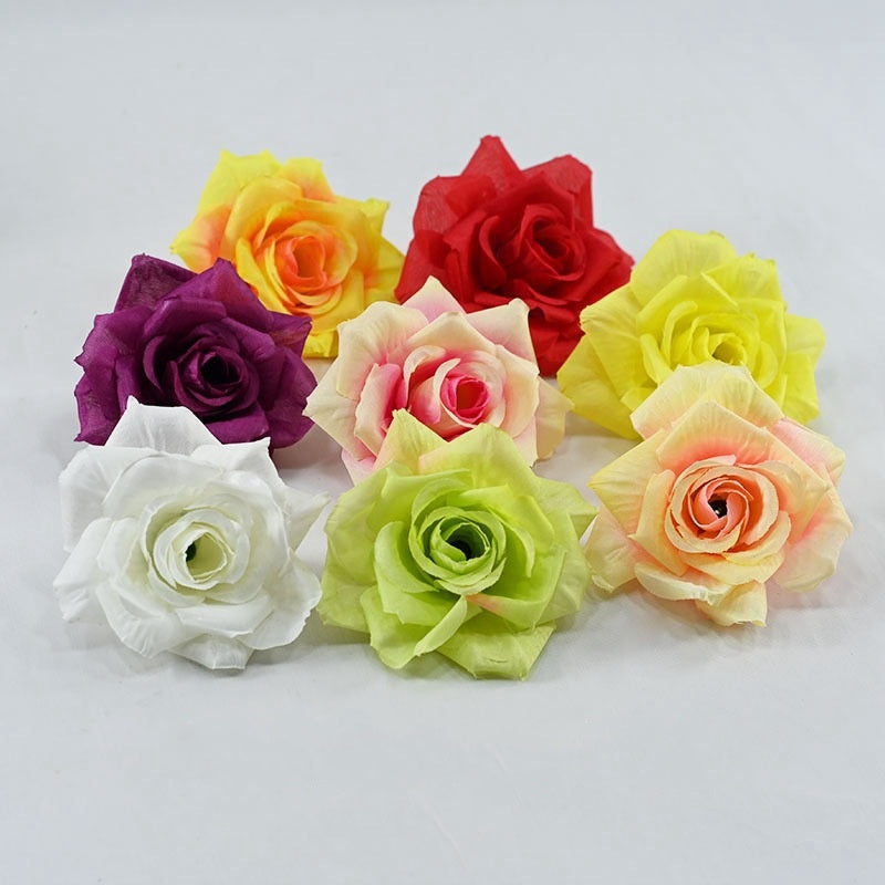 Bulk Silk Rose Heads Wedding Shooting Props DIY Hair Accessories Decoration Wholesale