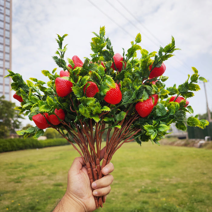 Arbusto de fresas de plantas artificiales exclusivas a granel de 17 "para exteriores 
