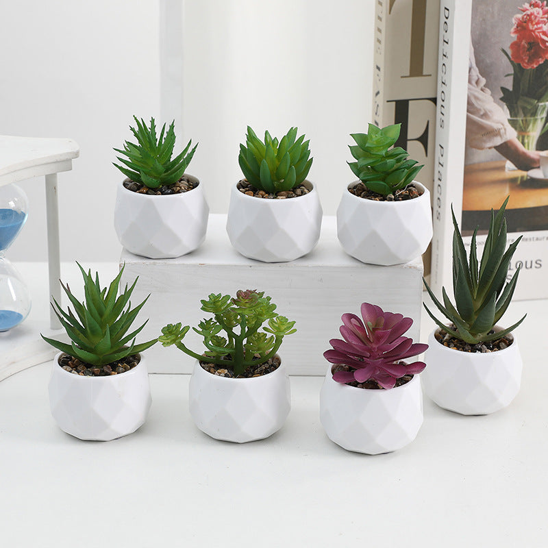 fake succulent decor Bulk 20 Styles 5" Artificial Succulent Potted Plants for Bathroom Home Table Decor Wholesale
