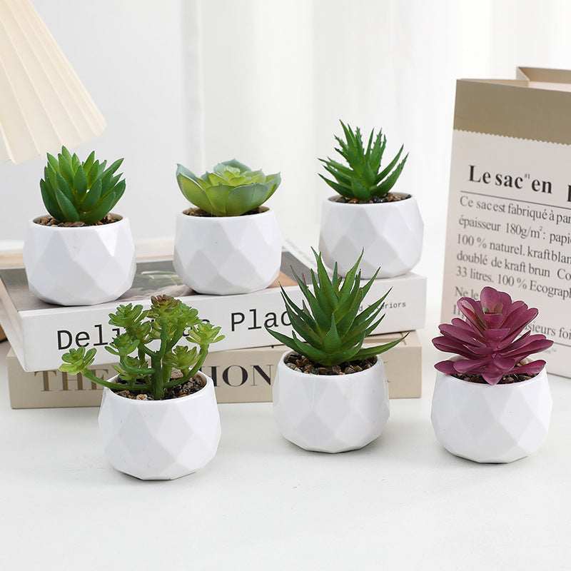 Bulk 20 Styles 5" Artificial Succulent Potted Plants for Bathroom Home Table Decor Wholesale