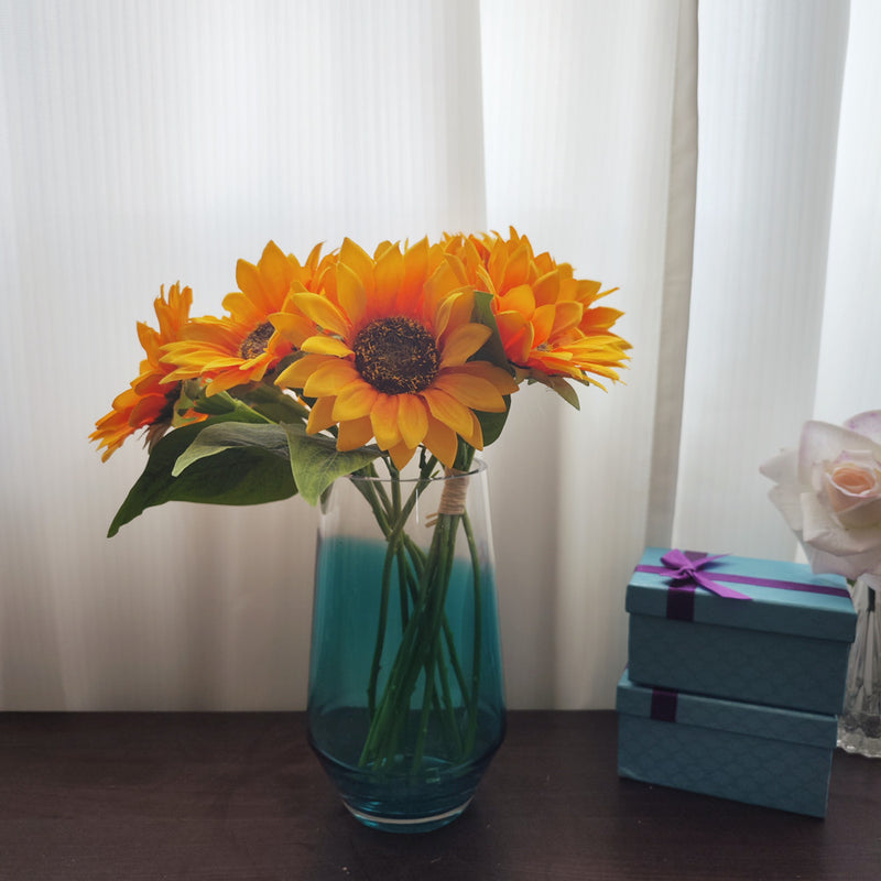 Fleurs artificielles en vrac de 13 pouces avec tige de tournesol en gros 