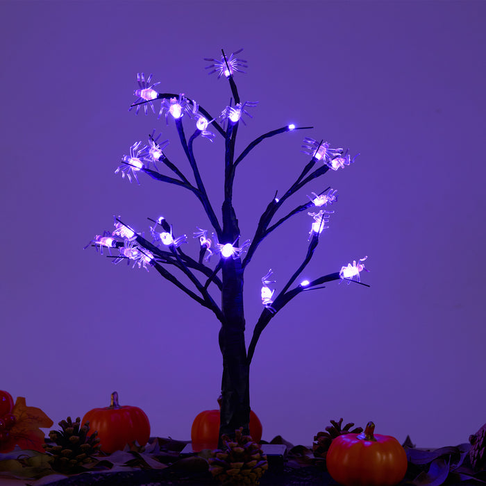 Bulk Exclusive 22" Halloween Tree with Spider Led Lights Wholesale