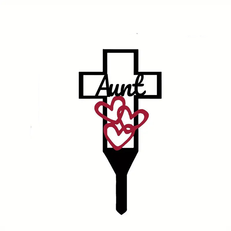 Bulk Cemetery Memorial Cross Stake Memorial Art Commemorative Graveyard Iron Stake Wholesale