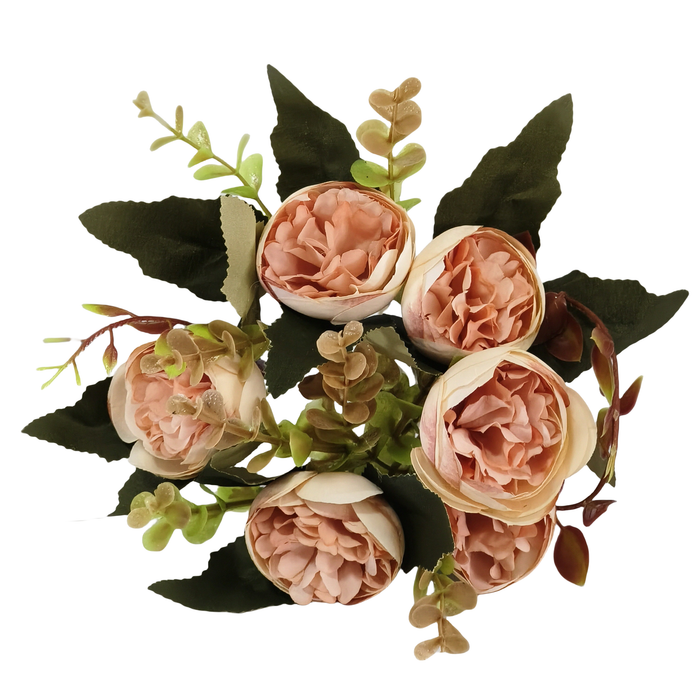 Clearance Bulk 12" Silk Peony Flowers Bush Vintage Artificial Peony Bouquet Wholesale