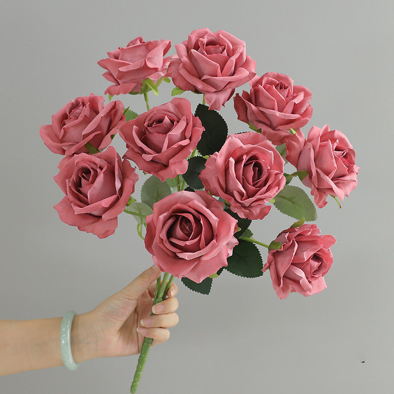 Bulk 16.5" Artificial Rose Bouquet Bush - Realistic Faux Flowers for Floral Arrangements, Home Decor, Wedding Centerpieces & DIY Crafts Wholesale