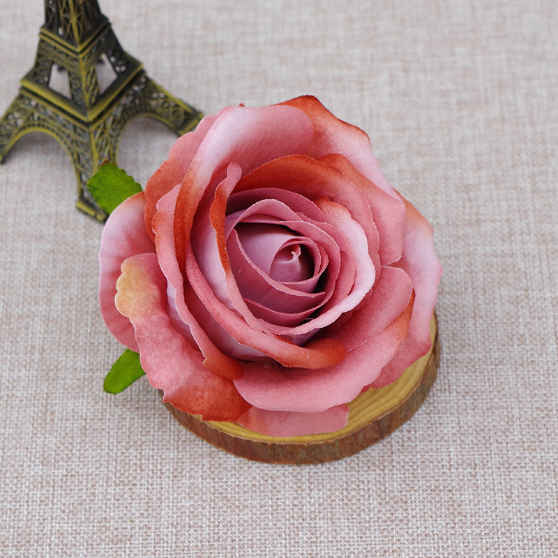 Bulk 10pcs Realistic Bionic Flannel Roses Heads for DIY Wedding Party Baby Shower Home Decoration