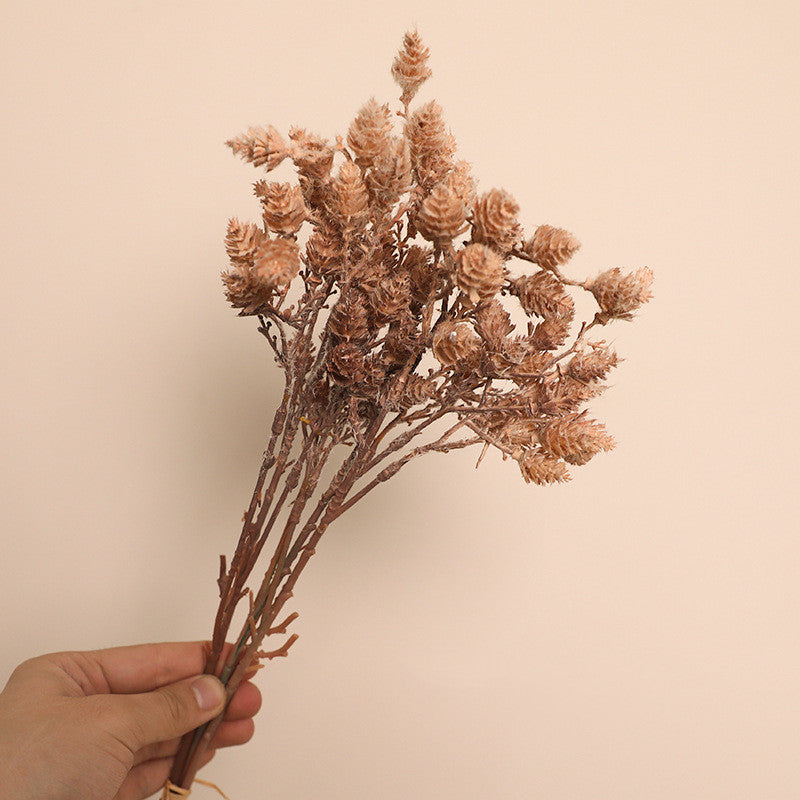 Bulk 16.5" Artificial Autumn Pine Cone Branches Realistic Fall Winter Foliage for Fall Decor Thanksgiving Christmas Wreath DIY Tabletop Wholesale