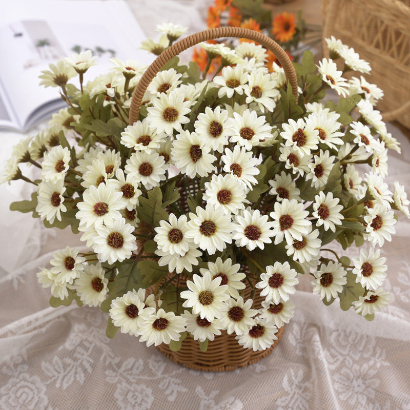 Arbustes artificiels en forme de marguerite d'automne en vrac de 12 pouces, plantes d'automne en soie florale pour panier suspendu, vente en gros