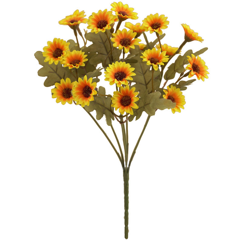Arbustes artificiels en forme de marguerite d'automne en vrac de 12 pouces, plantes d'automne en soie florale pour panier suspendu, vente en gros