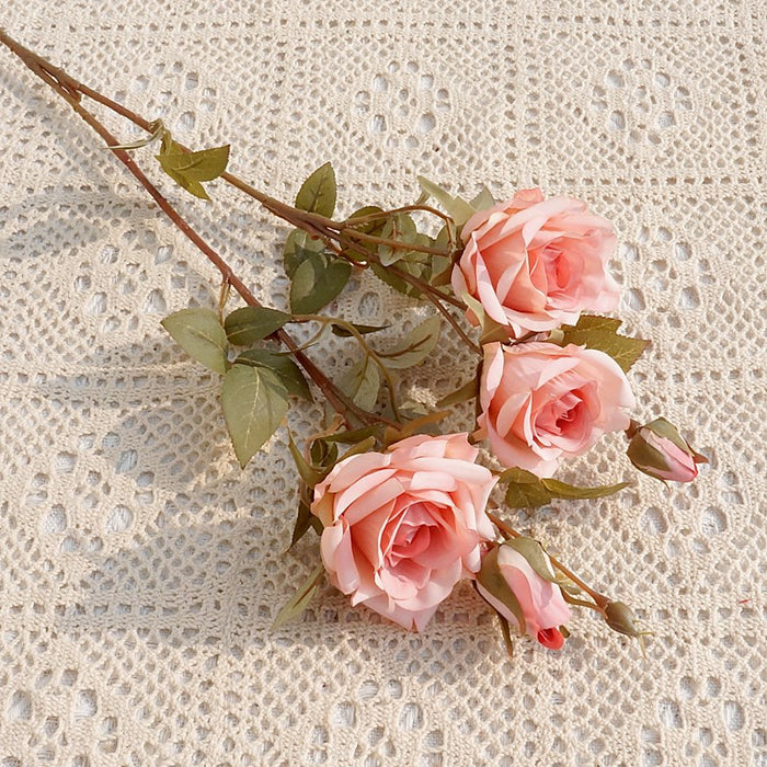 Bulk 25" Autumn Rose Spray Branches Silk Flowers Artificial Autumn Decoration Wholesale