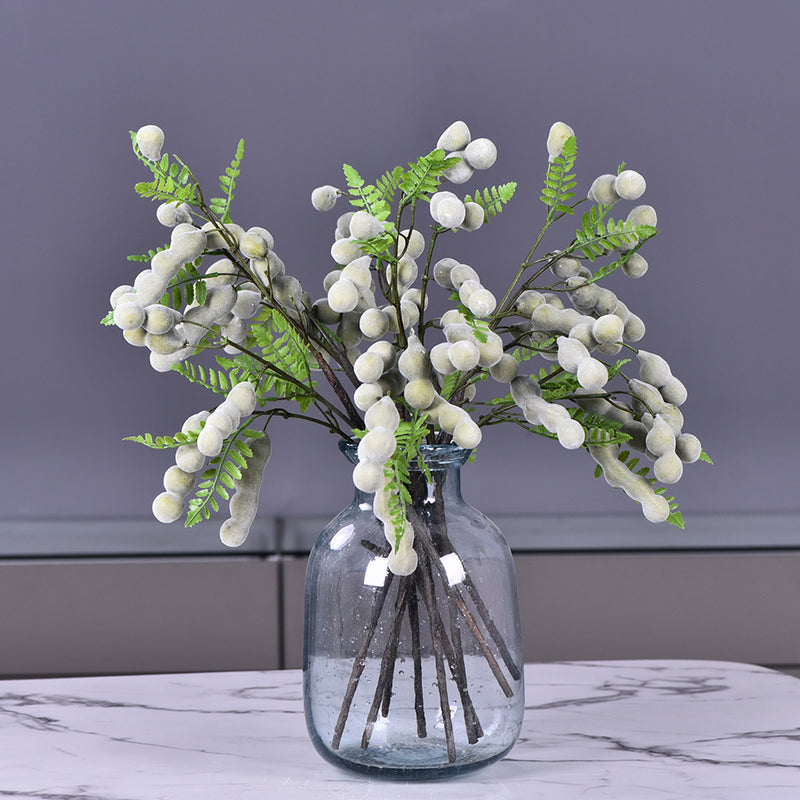 Bulk 6pcs Beanpod Bouquet Artificial Fruits Pods Stems Wholesale