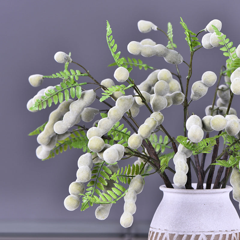 Bulk 6pcs Beanpod Bouquet Artificial Fruits Pods Stems Wholesale